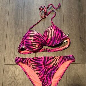 INMOCEAN Zebra & Dots Bikini Set – Top Size Large, Bottom Size Medium